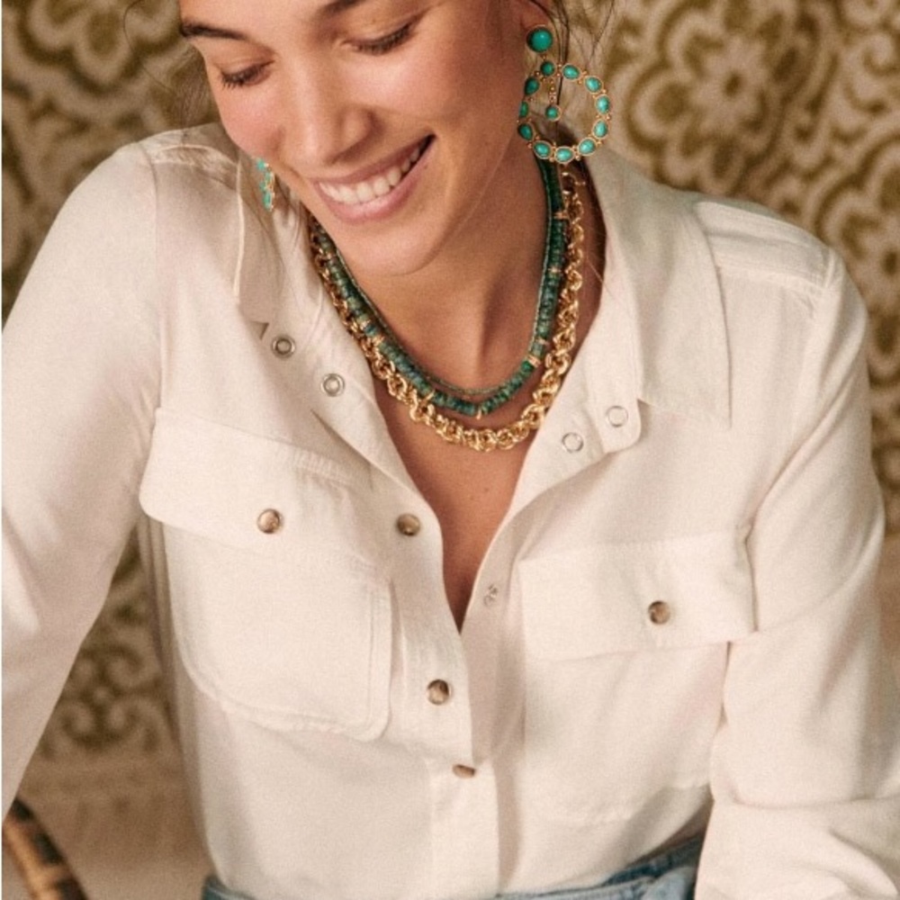 Sezane Davina Shirt in Ecru / Size M